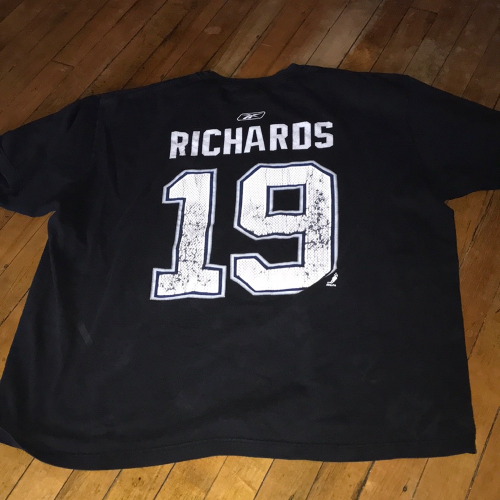 Tampa Bay Lightning Reebok‎ Black Jersey Tee with White 'Richards #19